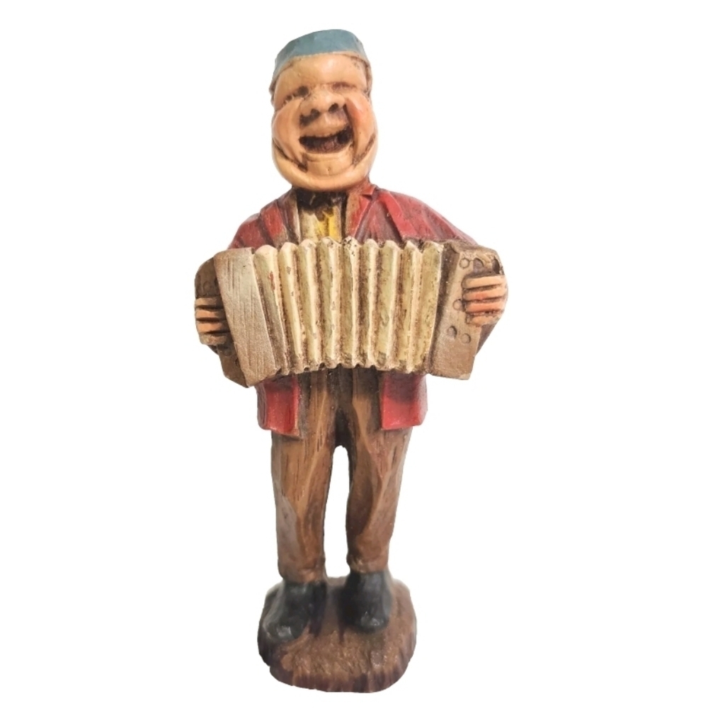 Collectible Resin Musician Playing An Accordion, Music Performer, Accordionist